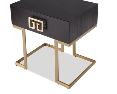 Liang & Eimil Sleeping Nobbu Bedside Table - Wenge Oak & Brushed Brass House of Isabella UK