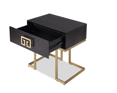 Liang & Eimil Sleeping Nobbu Bedside Table - Wenge Oak & Brushed Brass House of Isabella UK