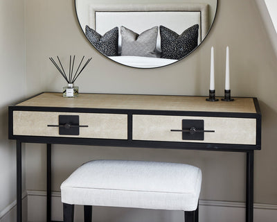 Liang & Eimil Sleeping Noma 9 Dressing Table - Beige Shagreen/Satin Bronze House of Isabella UK