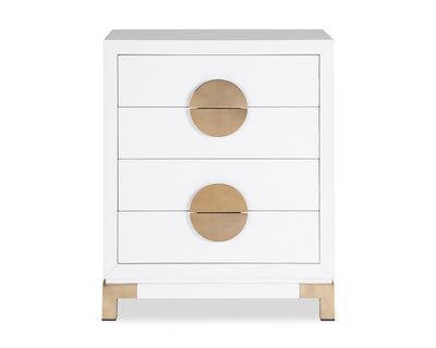 Liang & Eimil Sleeping Otium Chest Of Drawers -White High Gloss/Polished Gold House of Isabella UK