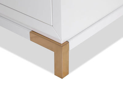 Liang & Eimil Sleeping Otium Chest Of Drawers -White High Gloss/Polished Gold House of Isabella UK