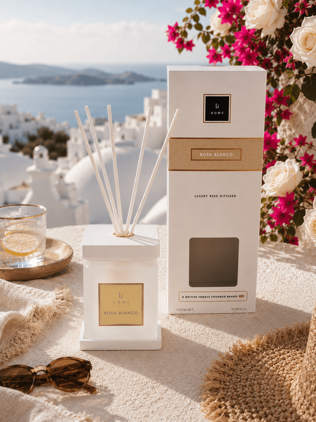 Lifestyle Home Collection Luxury Square Diffuser - Rosa blanco House of Isabella UK