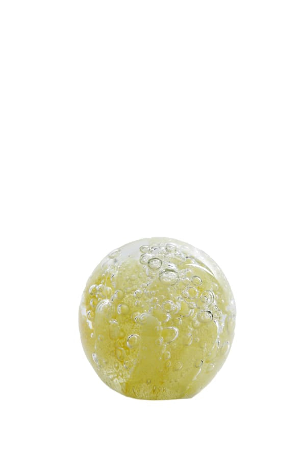 Light & Living Accessories Ornament 8x8 cm CORAL glass yellow House of Isabella UK