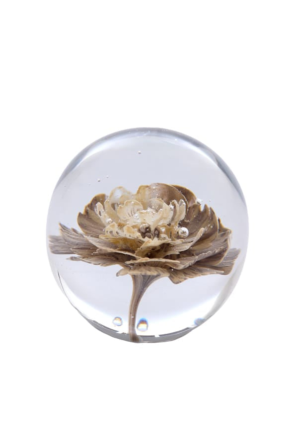 Light & Living Accessories Ornament 8x8 cm FLOWER glass cream House of Isabella UK