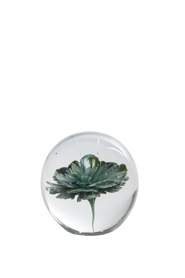 Light & Living Accessories Ornament 8x8 cm FLOWER glass green House of Isabella UK