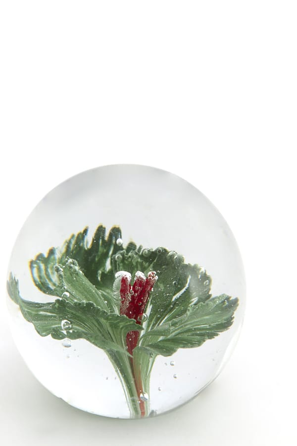 Light & Living Accessories Ornament 8x8 cm FLOWER glass green+pink House of Isabella UK