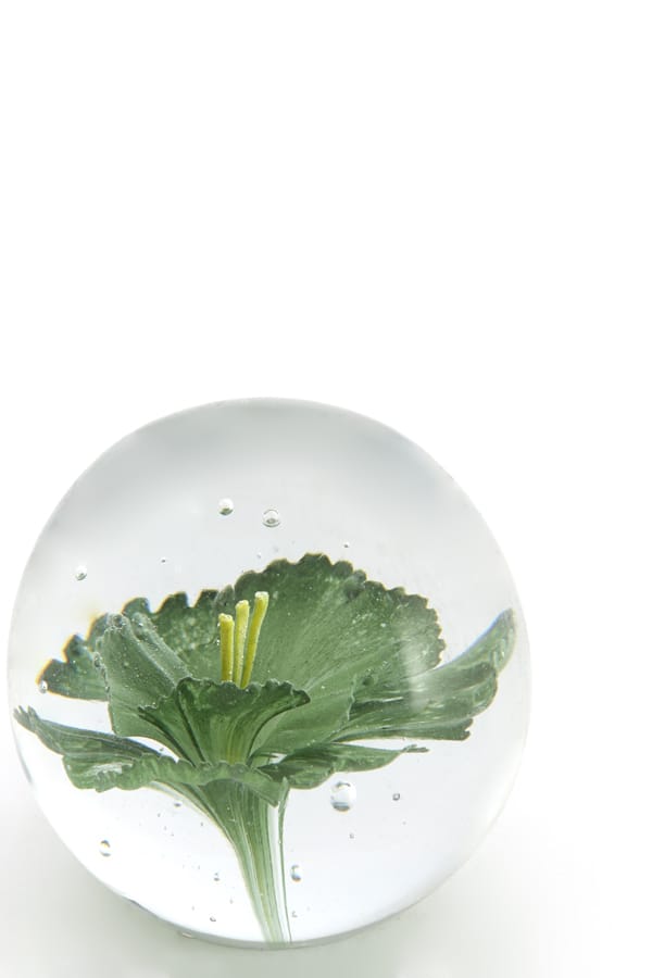 Light & Living Accessories Ornament 8x8 cm FLOWER glass green+yellow House of Isabella UK