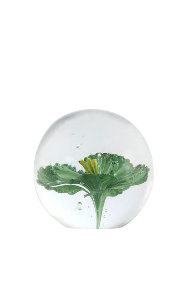 Light & Living Accessories Ornament 8x8 cm FLOWER glass green+yellow House of Isabella UK