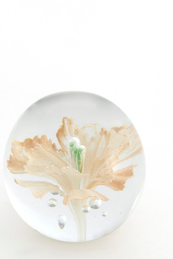 Light & Living Accessories Ornament 8x8 cm FLOWER glass light pink+green House of Isabella UK