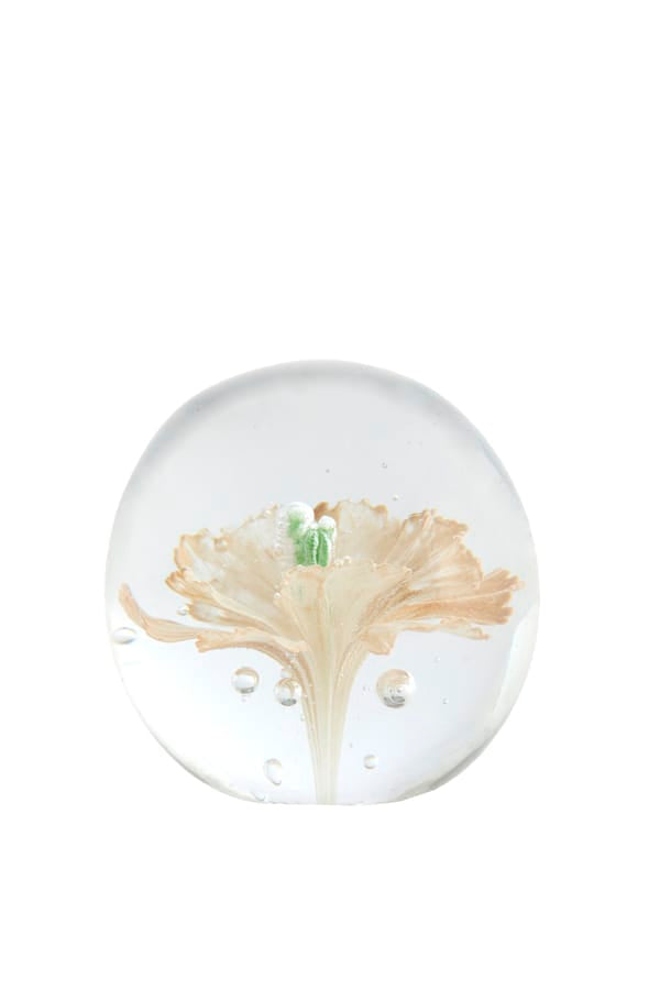 Light & Living Accessories Ornament 8x8 cm FLOWER glass light pink+green House of Isabella UK