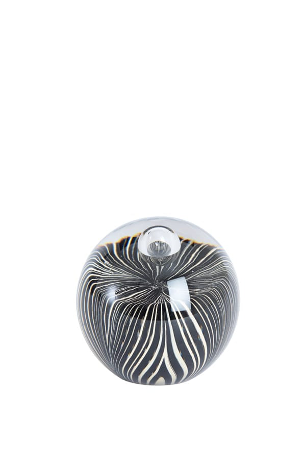 Light & Living Accessories Ornament 8x8 cm MATHYAS glass black+white House of Isabella UK