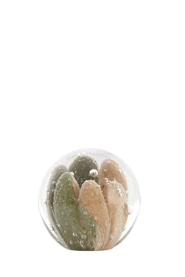 Light & Living Accessories Ornament 8x8 cm YVEN glass sand+green House of Isabella UK