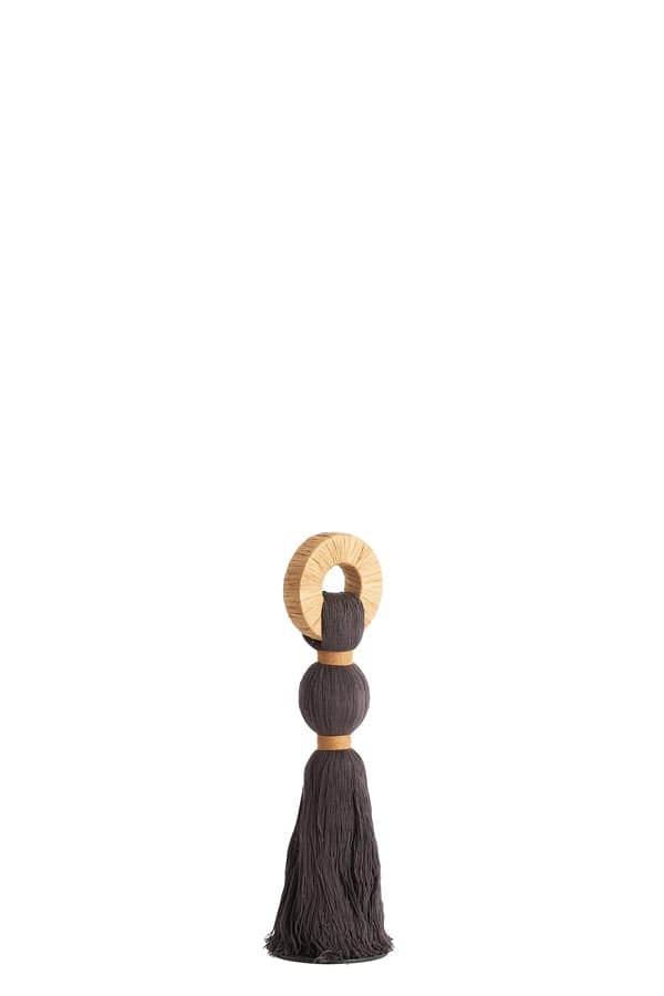 Light & Living Accessories Ornament 9x33 cm YAVIZA dark brown+raffia sand House of Isabella UK
