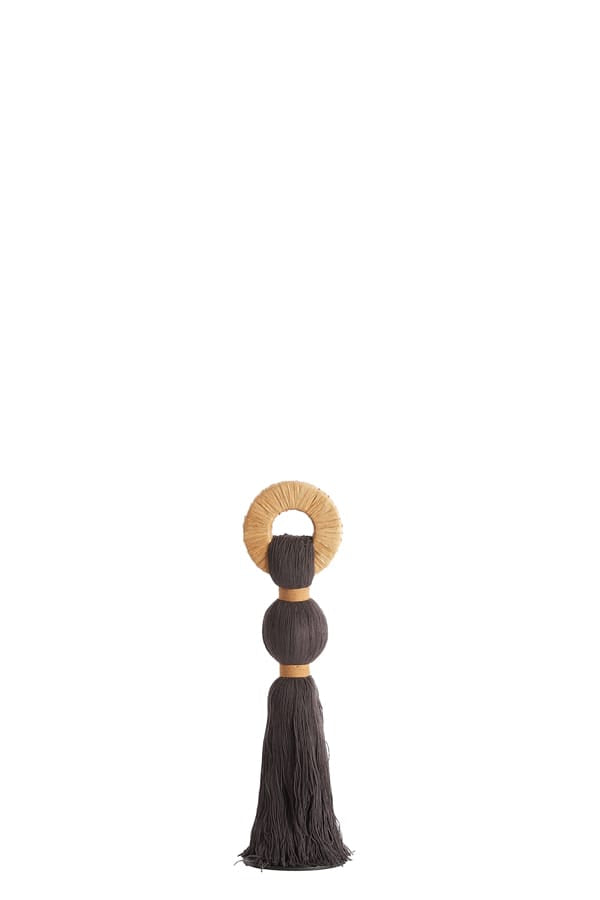 Light & Living Accessories Ornament 9x33 cm YAVIZA dark brown+raffia sand House of Isabella UK