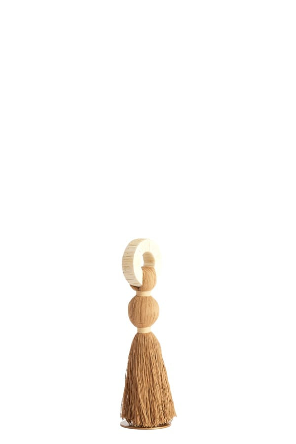 Light & Living Accessories Ornament 9x33 cm YAVIZA ocher yellow+raffia cream House of Isabella UK