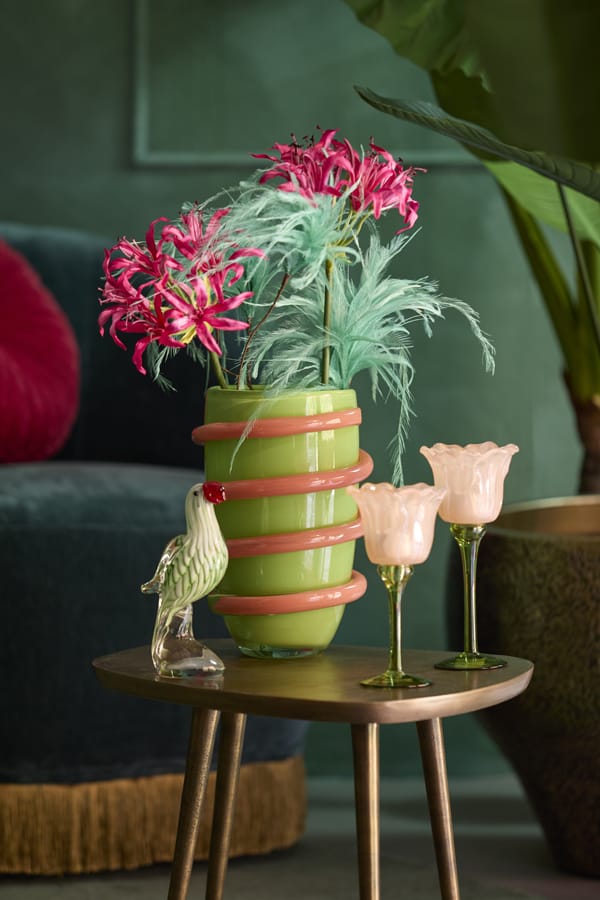 Light & Living Accessories Ornament 9x6,5x20 cm PARROT glass green+red House of Isabella UK