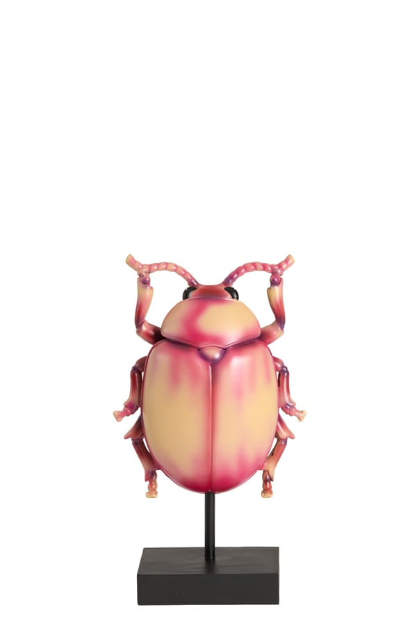 Light & Living Accessories Ornament on base 15x8,5x27 cm BEETLE light pink+black House of Isabella UK