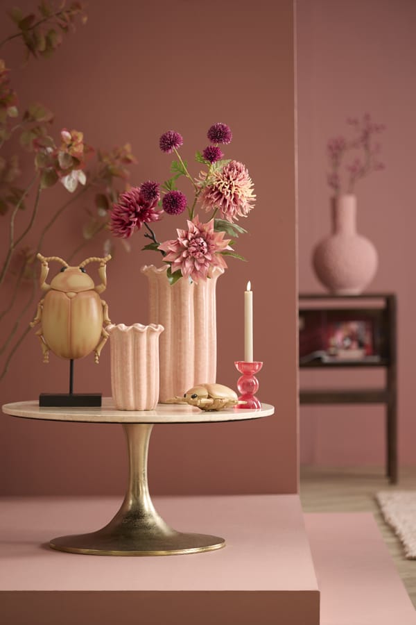 Light & Living Accessories Ornament on base 22x12x42 cm BEETLE light pink+black House of Isabella UK