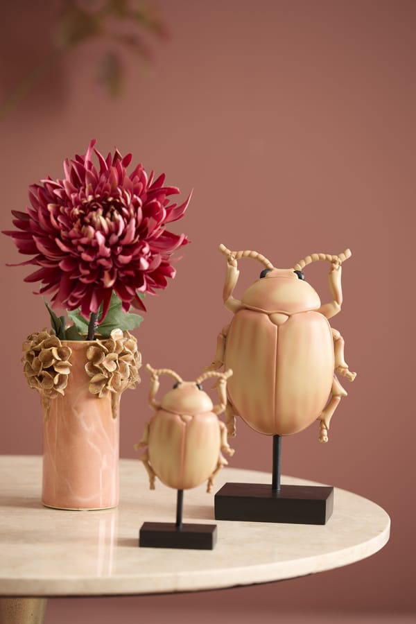 Light & Living Accessories Ornament on base 22x12x42 cm BEETLE light pink+black House of Isabella UK