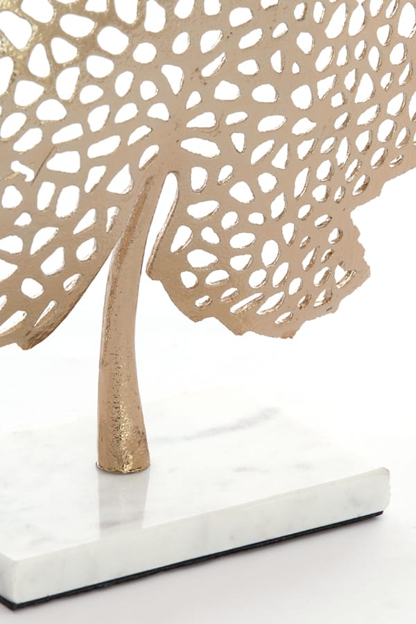 Light & Living Accessories Ornament on base 22x8x30 cm LEAF gold+marble white House of Isabella UK