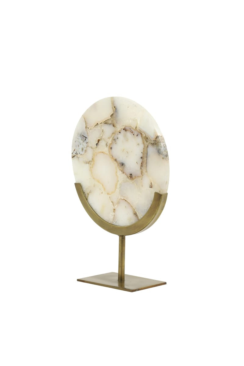 Light & Living Accessories Ornament on base 25x10x35 cm GOUYA white agate+antiq bronze House of Isabella UK
