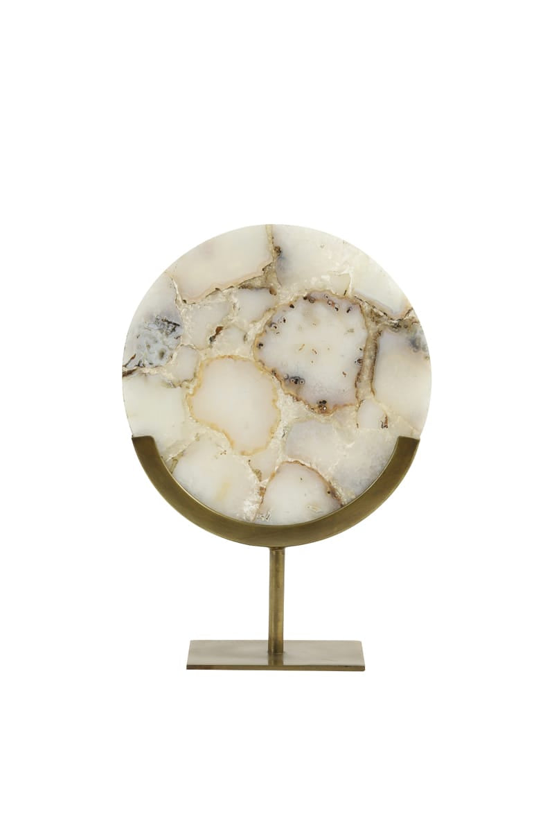 Light & Living Accessories Ornament on base 25x10x35 cm GOUYA white agate+antiq bronze House of Isabella UK