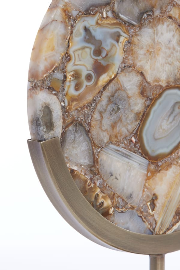 Light & Living Accessories Ornament on base 25x10x35 cm GOUYA yellow agate+antiq bronz House of Isabella UK