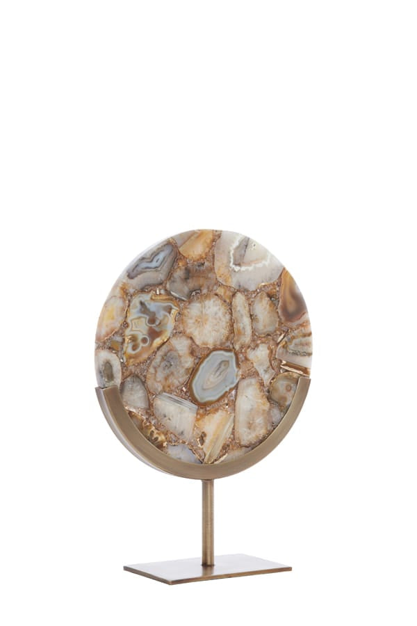 Light & Living Accessories Ornament on base 25x10x35 cm GOUYA yellow agate+antiq bronz House of Isabella UK