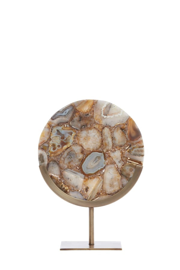 Light & Living Accessories Ornament on base 25x10x35 cm GOUYA yellow agate+antiq bronz House of Isabella UK