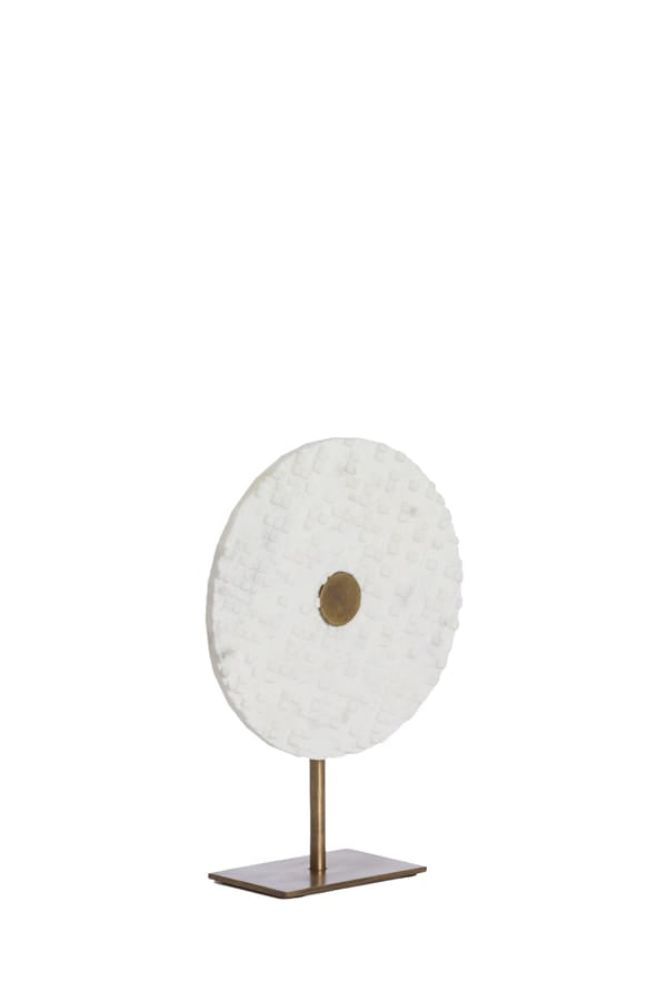 Light & Living Accessories Ornament on base 25x10x35 cm YVO marble white+antique bronze House of Isabella UK