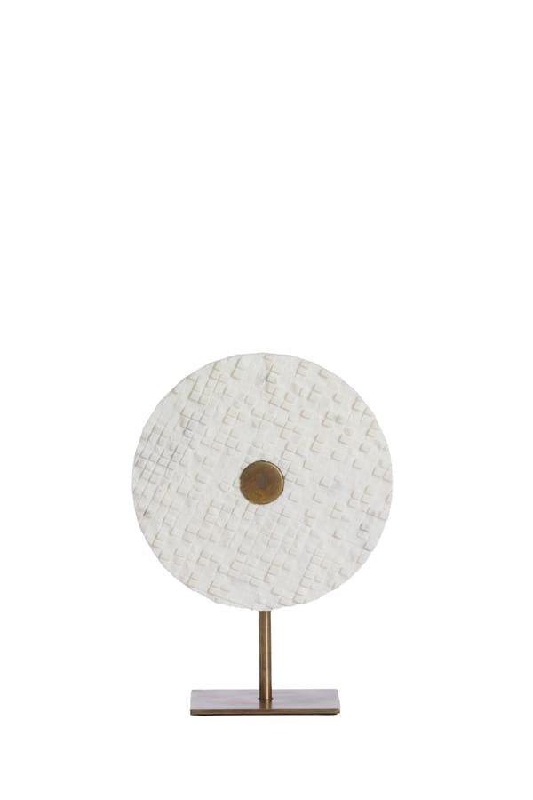 Light & Living Accessories Ornament on base 25x10x35 cm YVO marble white+antique bronze House of Isabella UK