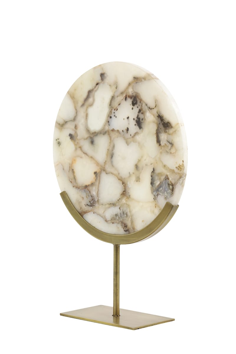 Light & Living Accessories Ornament on base 35x12x50 cm GOUYA white agate+antiq bronze House of Isabella UK