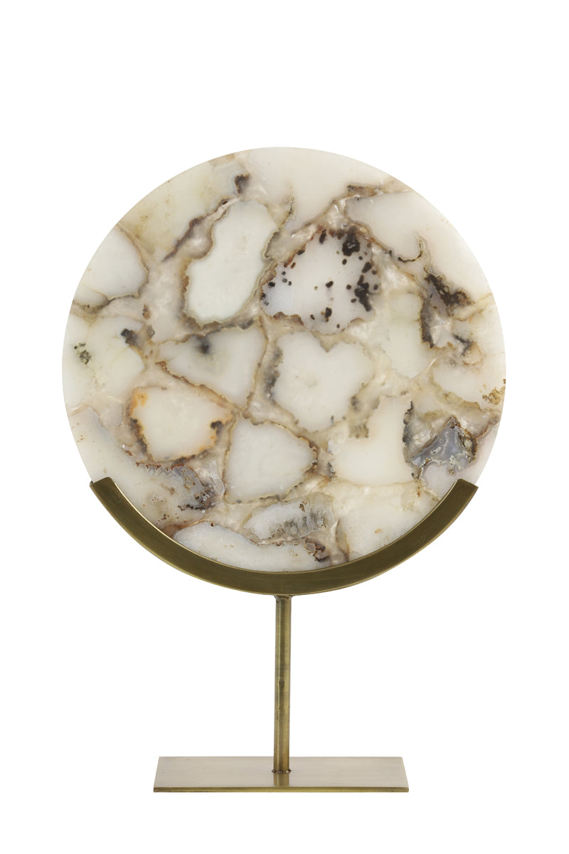 Light & Living Accessories Ornament on base 35x12x50 cm GOUYA white agate+antiq bronze House of Isabella UK