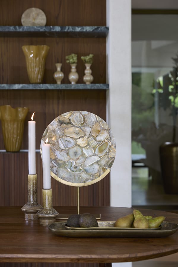 Light & Living Accessories Ornament on base 35x12x50 cm GOUYA yellow agate+antiq bronz House of Isabella UK