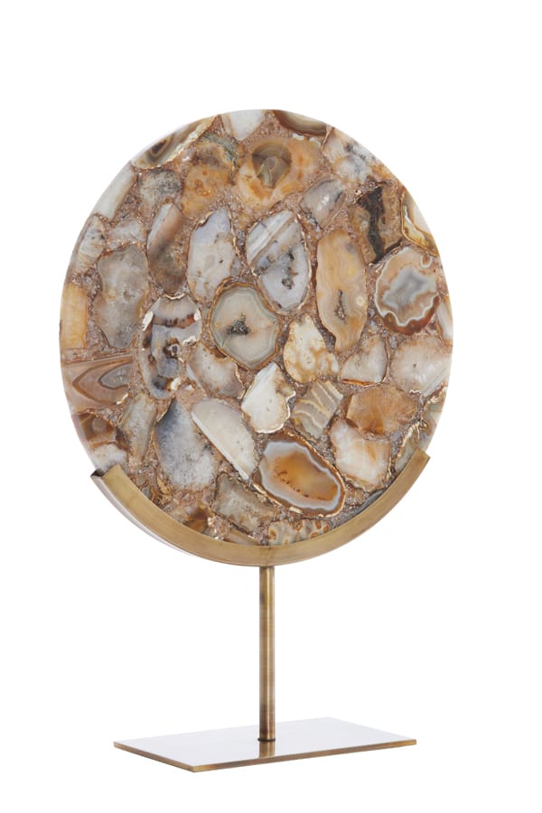 Light & Living Accessories Ornament on base 35x12x50 cm GOUYA yellow agate+antiq bronz House of Isabella UK