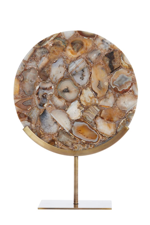 Light & Living Accessories Ornament on base 35x12x50 cm GOUYA yellow agate+antiq bronz House of Isabella UK