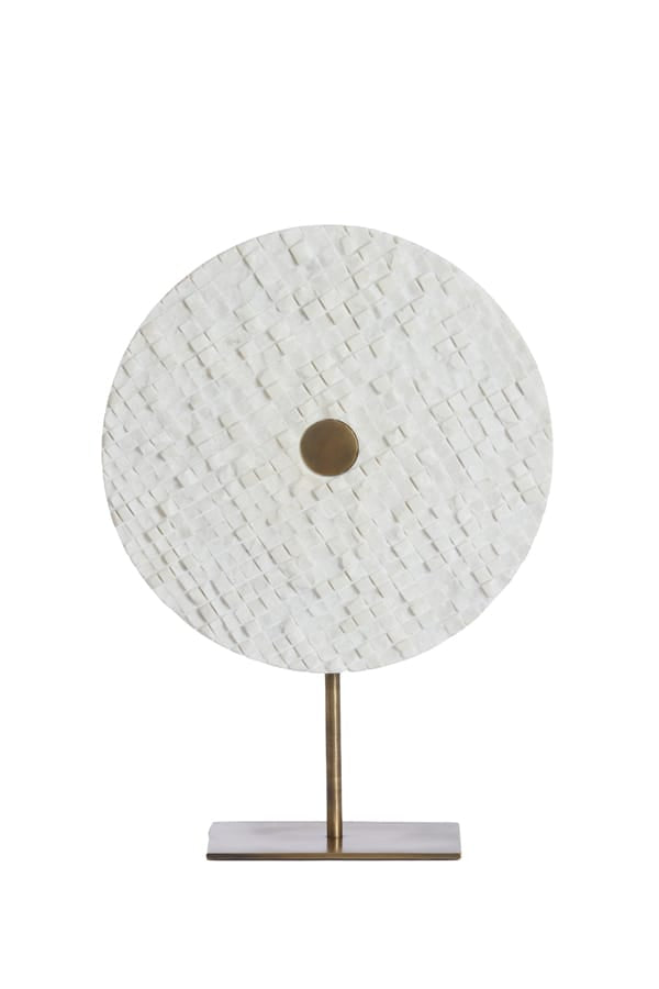 Light & Living Accessories Ornament on base 35x12x50 cm YVO marble white+antique bronze House of Isabella UK