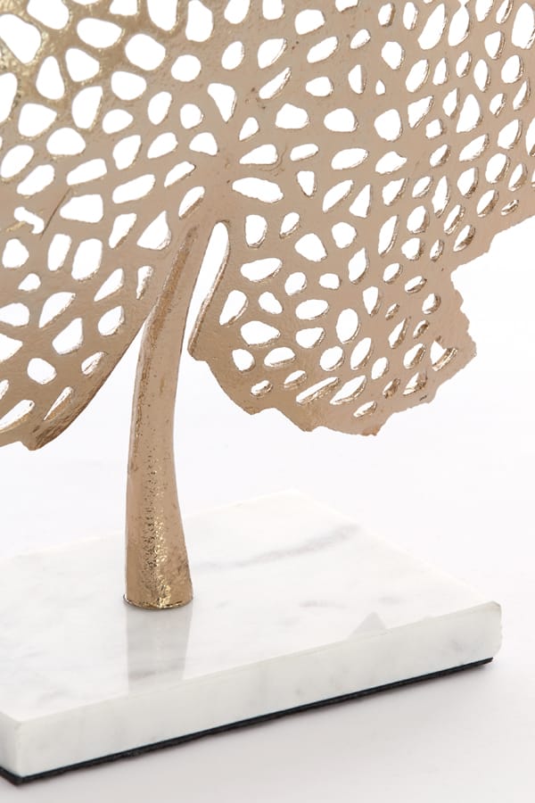 Light & Living Accessories Ornament on base 36x10x41 cm LEAF gold+marble white House of Isabella UK