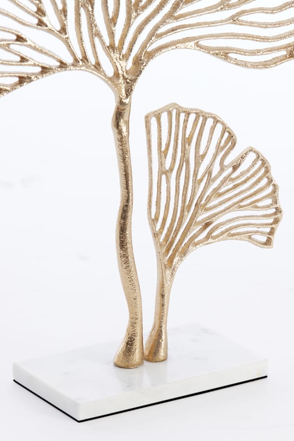 Light & Living Accessories Ornament on base 36x10x48 cm LEAF gold+marble white House of Isabella UK