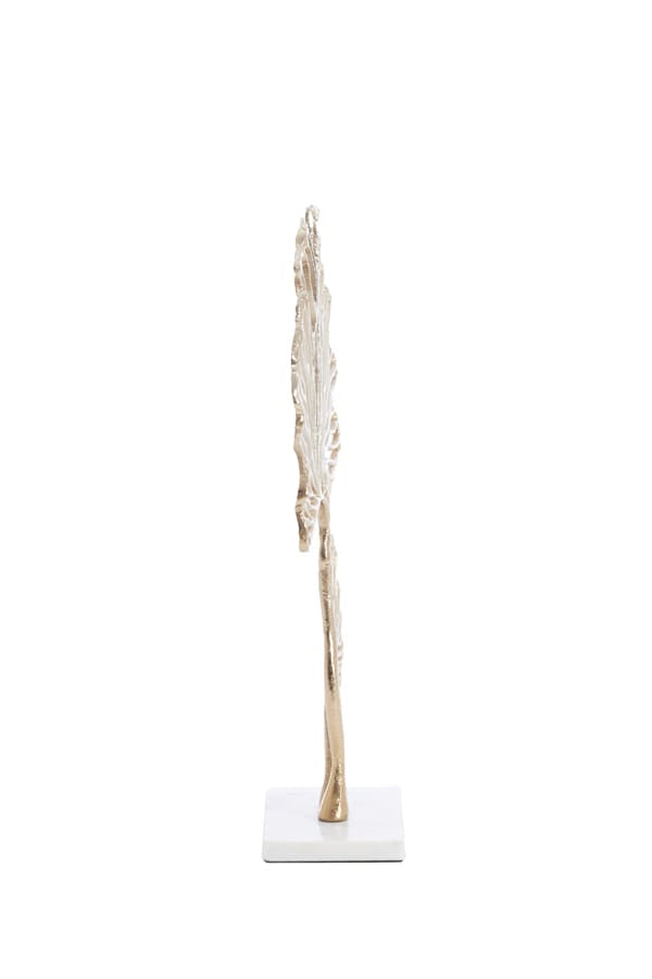 Light & Living Accessories Ornament on base 36x10x48 cm LEAF gold+marble white House of Isabella UK