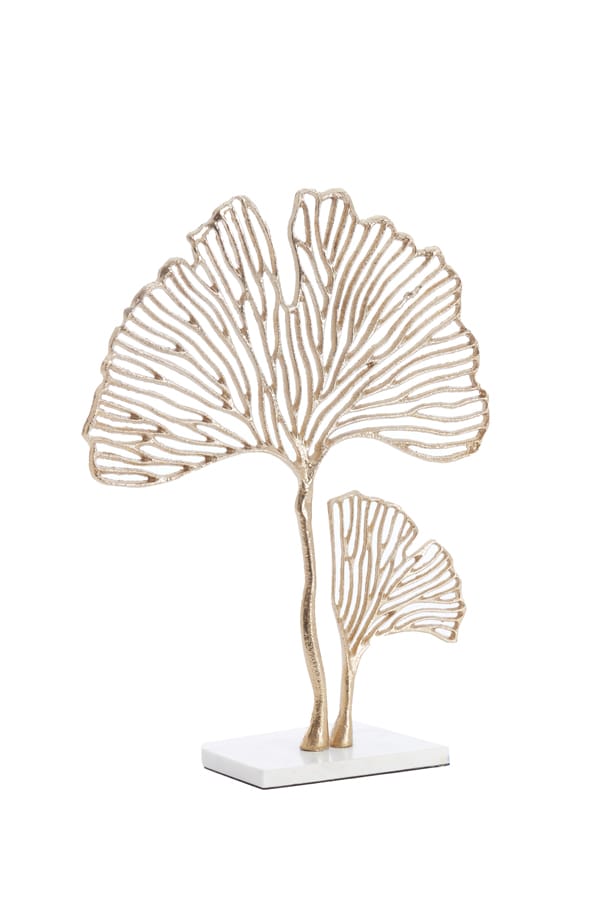 Light & Living Accessories Ornament on base 36x10x48 cm LEAF gold+marble white House of Isabella UK