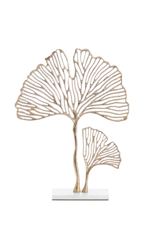 Light & Living Accessories Ornament on base 36x10x48 cm LEAF gold+marble white House of Isabella UK