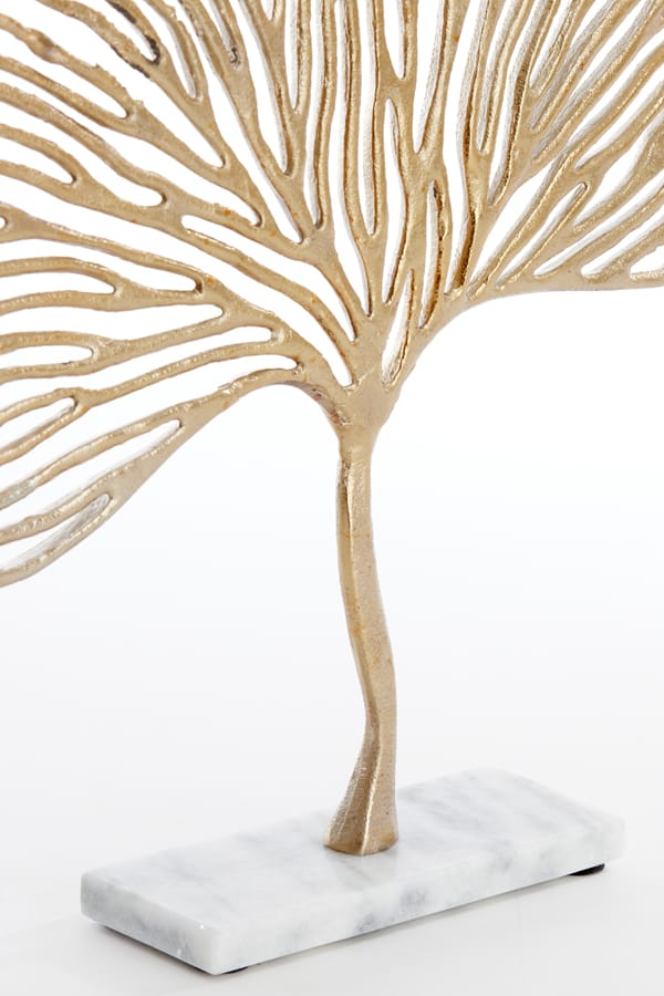 Light & Living Accessories Ornament on base 36x6x39 cm LEAF gold+marble white House of Isabella UK