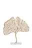 Light & Living Accessories Ornament on base 36x6x39 cm LEAF gold+marble white House of Isabella UK