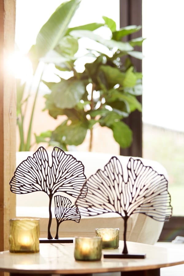 Light & Living Accessories Ornament on base 36x6x39 cm LEAF matt black House of Isabella UK