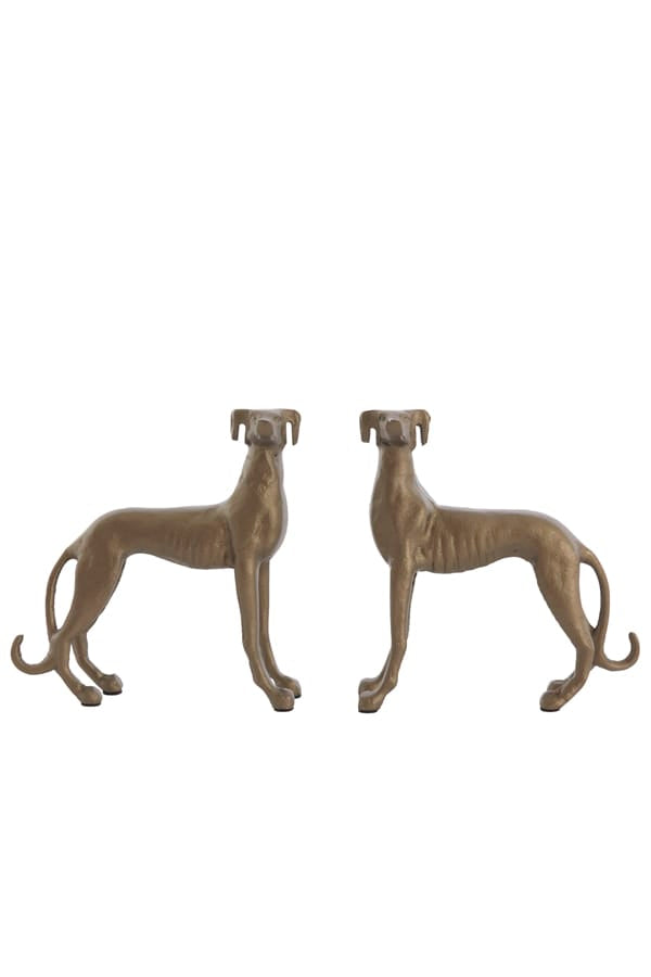 Light & Living Accessories Ornament S/2 17x8x18+17x8x18 cm DOGS antique bronze House of Isabella UK