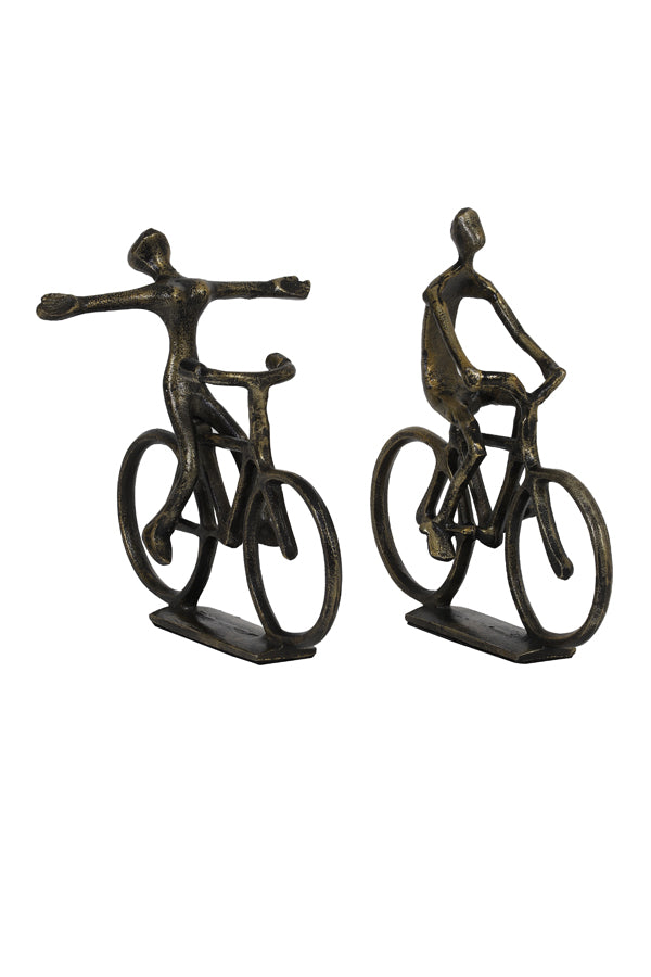 Light & Living Accessories Ornament S/2 24x18x22+24x7x25 cm CYCLISTS antique bronze House of Isabella UK