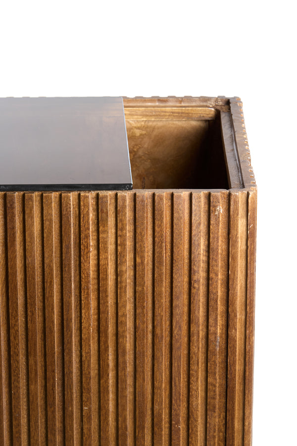 Light & Living Accessories Pillar 30x30x60 cm GATURA wood dark brown+glass brown House of Isabella UK
