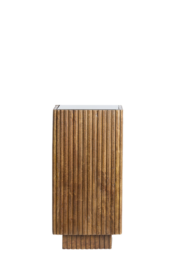 Light & Living Accessories Pillar 30x30x60 cm GATURA wood dark brown+glass brown House of Isabella UK
