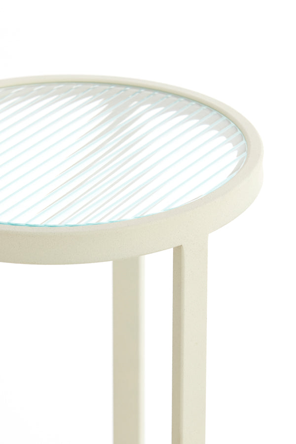 Light & Living Accessories Pillar 30x60,5 cm RETIRO clear rib glass+cream House of Isabella UK